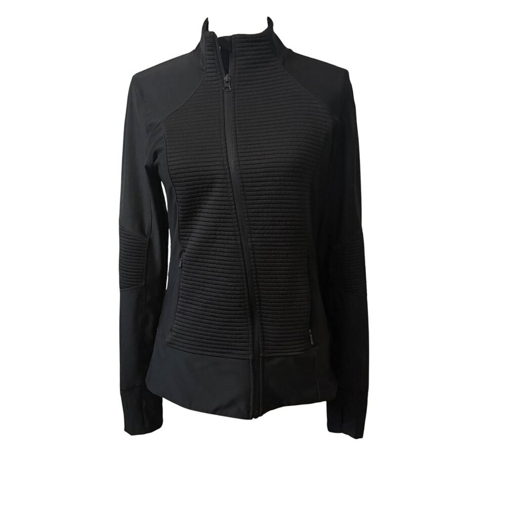 Mondetta Womens Black Full-Zip Jacket Stylish Activewear Casual Layer Size S/M